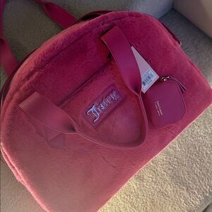 Juicy Couture Vibrant Pink Plush Tote